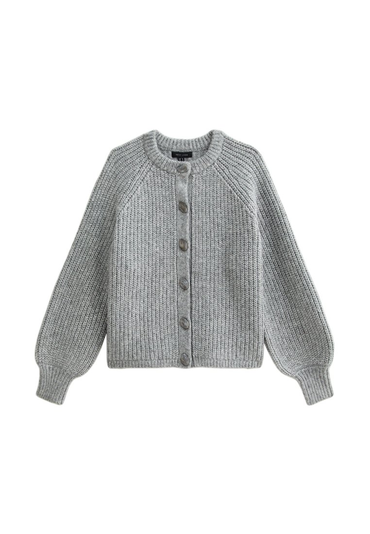 Gilet Long New Look Aspect Laine Polaire Gris - Taille L - Neuf Avec étiquettes