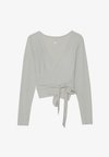 LONG SLEEVE YOGA WRAP TOP - Pikkade varrukatega topp - beige
