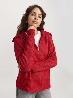 JXSIKO DIVERSE HALF ZIP KNIT  - Džemperis - racing red