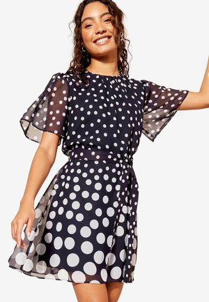 FLUTTER SLEEVE WITH SELF - Vapaa-ajan mekko - navy blue