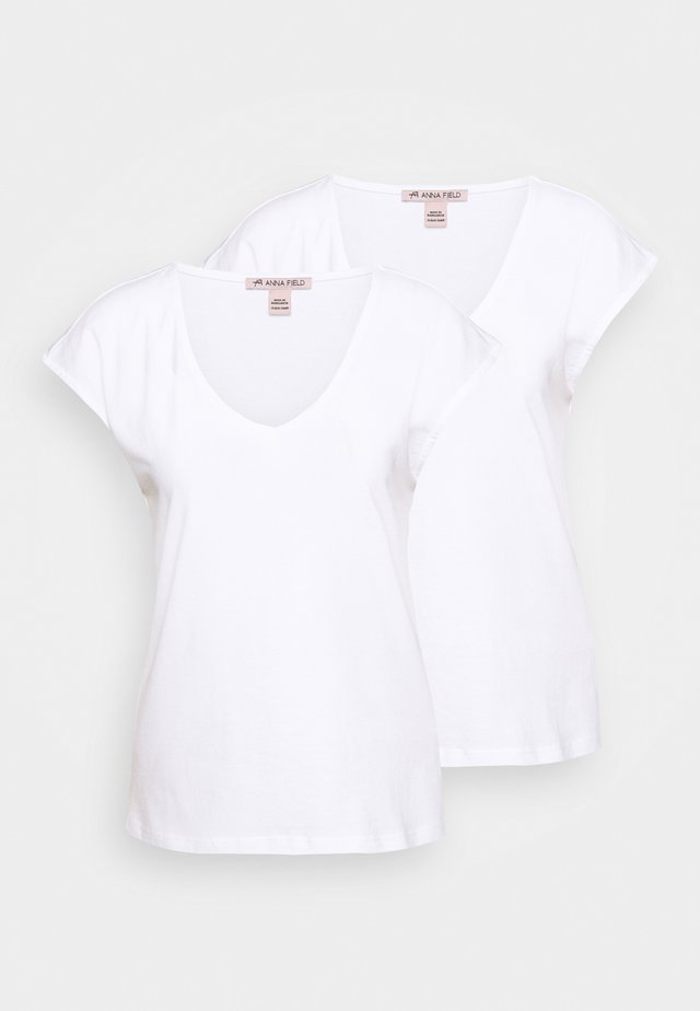 2 PACK - T-shirt basic - white/white