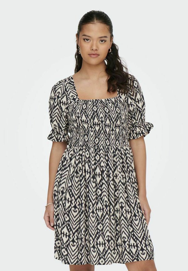 MIT KURZEN ÄRMELN GEMUSTERTES - Freizeitkleid - sky captain