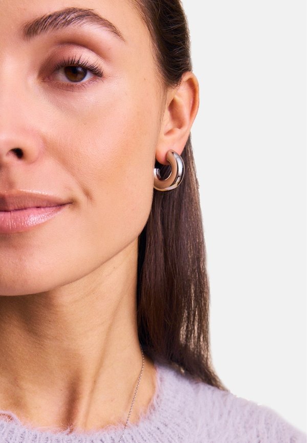 CHUNKY CREOLES HOOPS SMALL - Ohrringe - steel