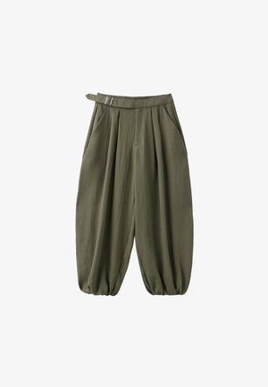 Stradivarius, SAROUEL TROUSERS WITH BUCKLE - Broek - green