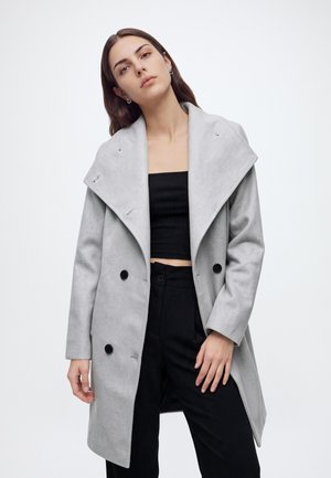 ONLY ONLEVIE BELTED COAT - Klasický kabát - medium grey melange