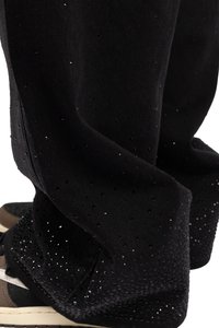 FAVELA RHINESTONE UNISEX - Traperice opuštenog kroja - denim black