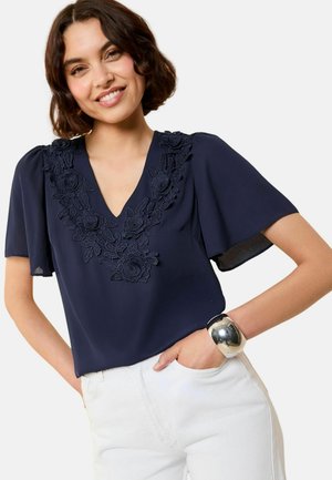 REGULAR FIT - SHORT SLEEVE  - Marškinėliai su spaudiniu - navy