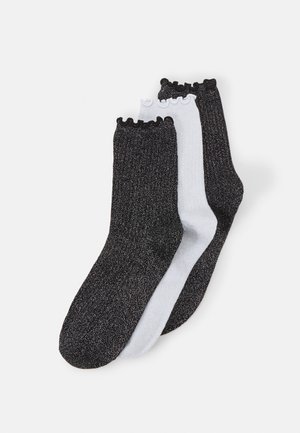 Vero Moda VMMAGIC GLITTER 3 PACK - Čarape - snow white/snow white black