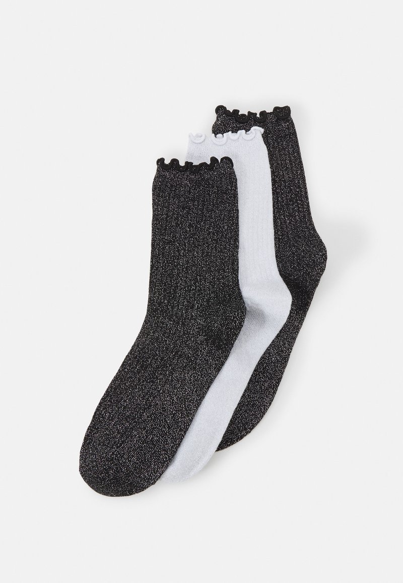 Vero Moda VMMAGIC GLITTER 3 PACK - Ponožky - snow white/snow white black