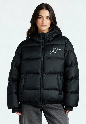 EL AMOR EMBROIDERY UNISEX PUFFER - Giacca invernale - black
