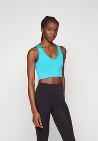 Athleta AURORA SEAMLESS CROP TANK - Top - bora bora blue