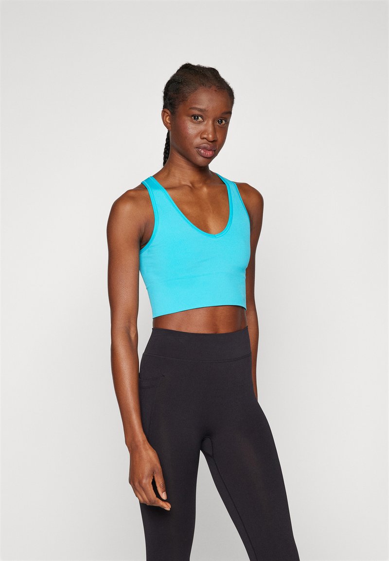 Athleta AURORA SEAMLESS CROP TANK - Top - bora bora blue
