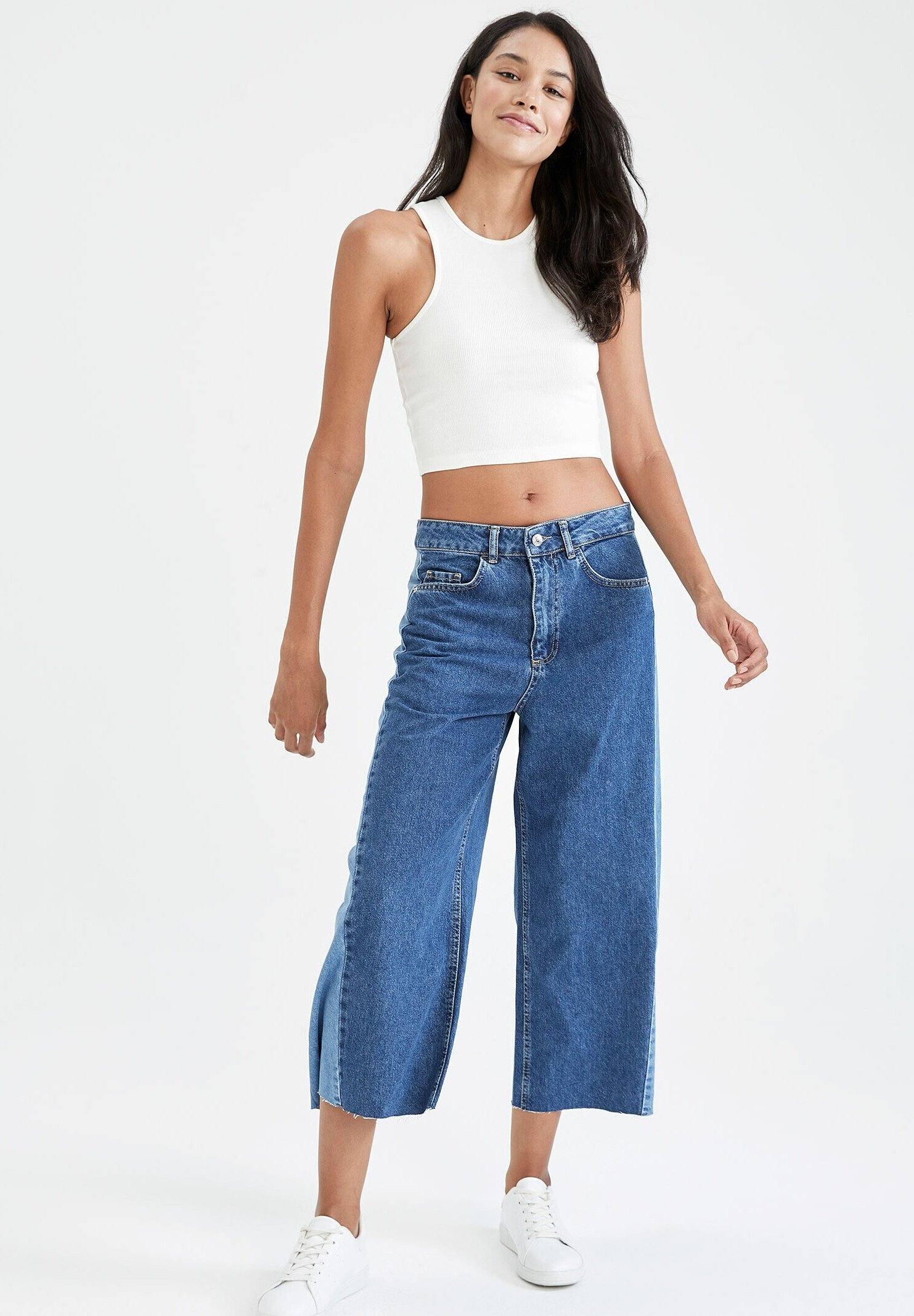 DeFacto CULOTTE - Jeans Relaxed Fit - blue/hellblau - Zalando.de