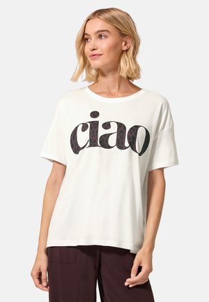 Street One Studio, T-SHIRT MIT RUNDHALS UND WORDING - Camiseta estampada - off white