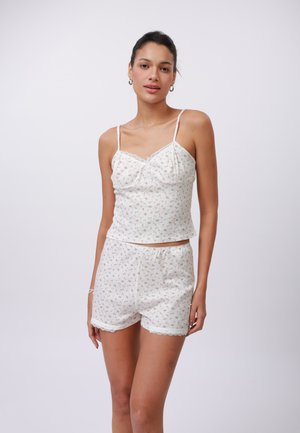 Even&Odd SET - Komplet pižame - white/apricot