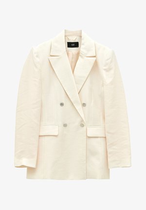 FRONT BUTTON CLOSURE STRAIGHT LONG SLEEVE - Blazer - ecru