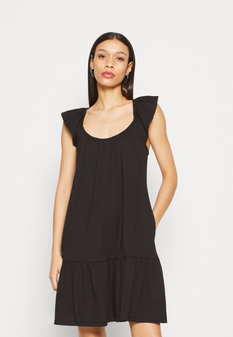GAP RUFFLE TIERED MINI Jersey dress black Zalando.co.uk