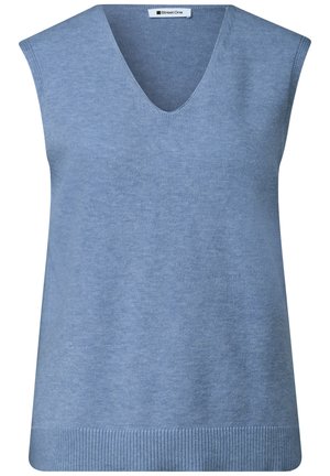 Street One, SOLID-COLOR V-NECK SWEATER - Débardeur - northern blue mel