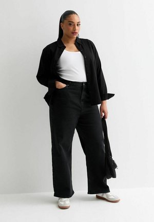 CURVES HIGH WAIST ADALAE WIDE LEG - Straight leg jeans - black