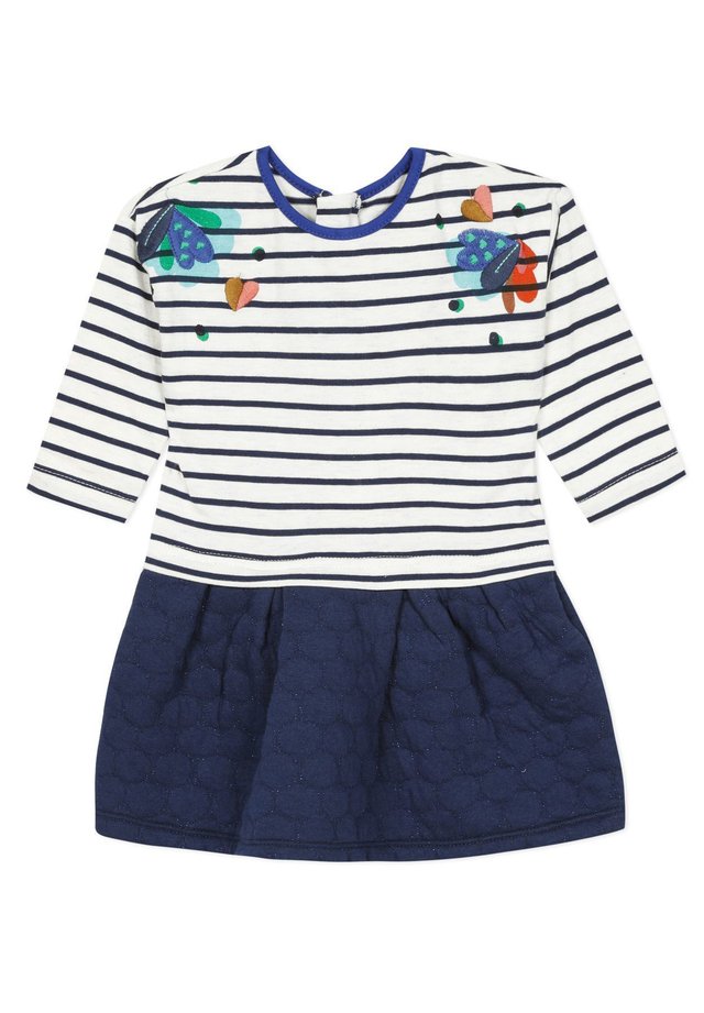 ROBE BI-MATIERE - Robe en jersey - ivory