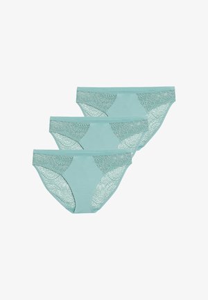 Set di biancheria intima in cotone azzurro chiaro con dettaglio in pizzo sui lati, dalla forma classica e texture morbida. Include tre paia.