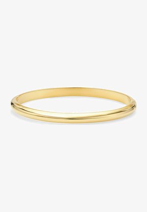 Bracelet rigide en or avec un design lisse et arrondi. Présente une finition polie, un profil fin et une construction sans couture pour une apparence épurée.