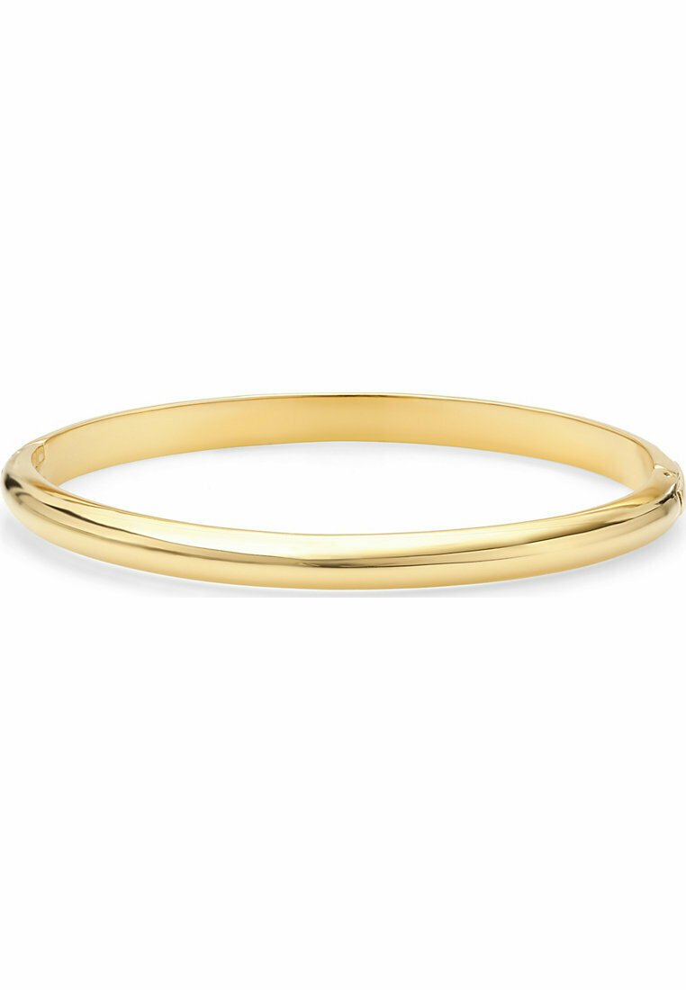 Bracelet rigide en or avec un design lisse et arrondi. Présente une finition polie, un profil fin et une construction sans couture pour une apparence épurée.