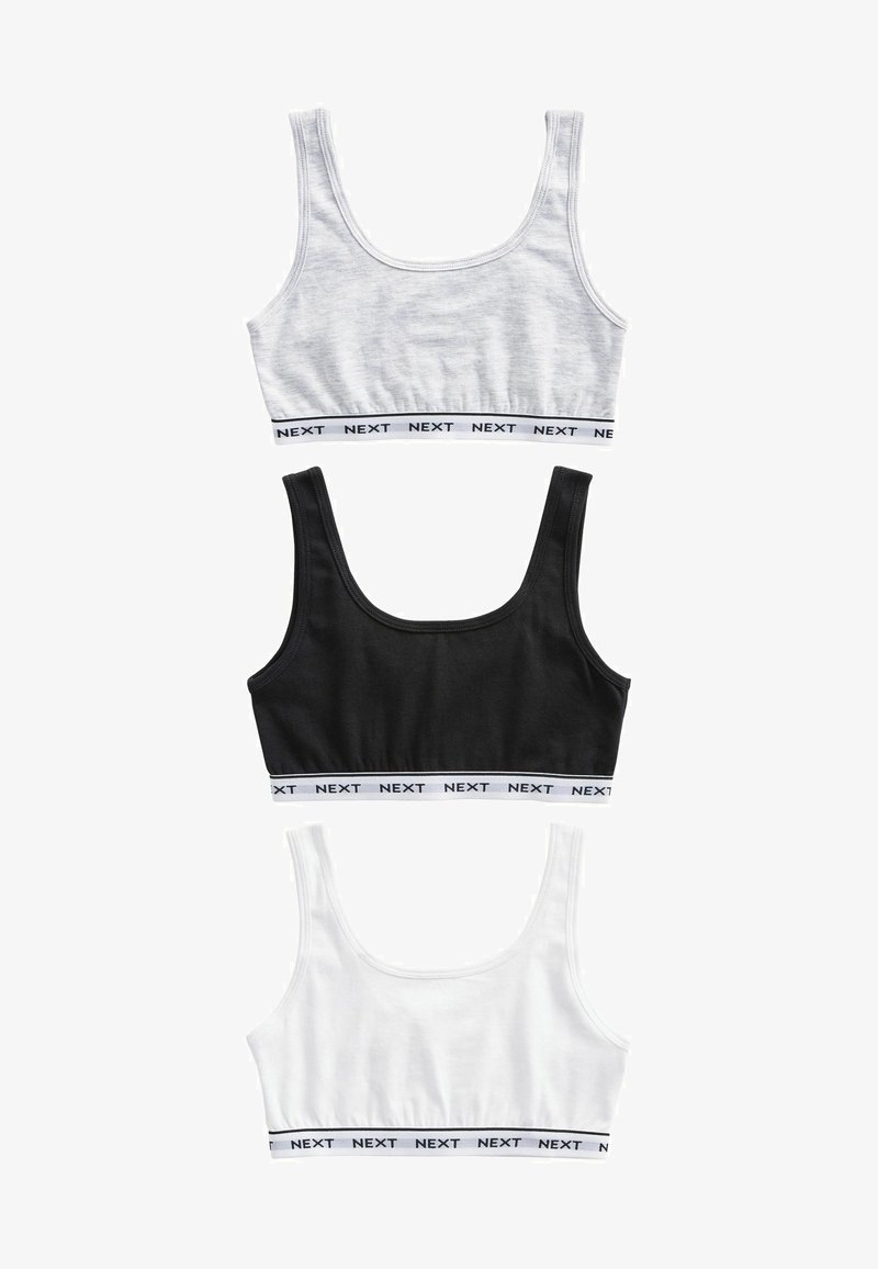 Next 3 PACK CROP - Toppi - black grey white contrast elastic