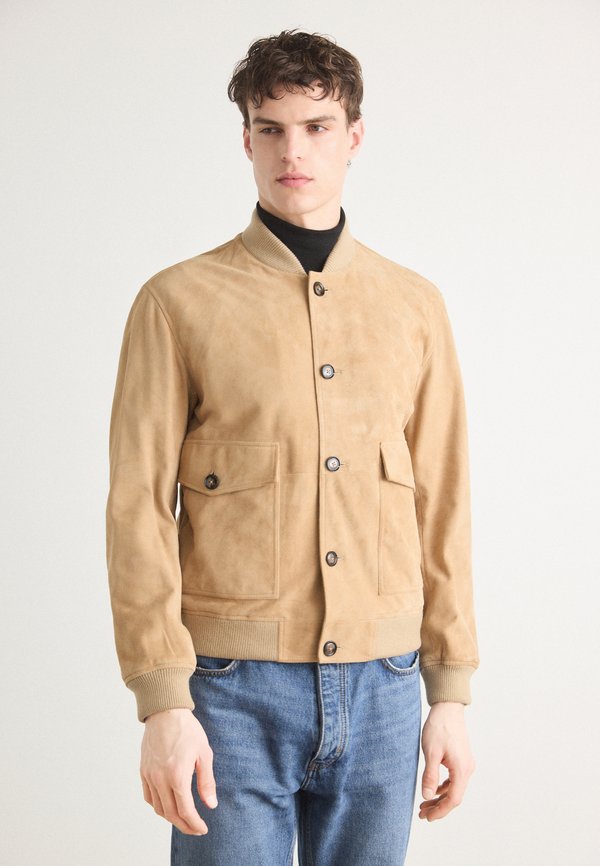 MELOT - Leather jacket - light beige