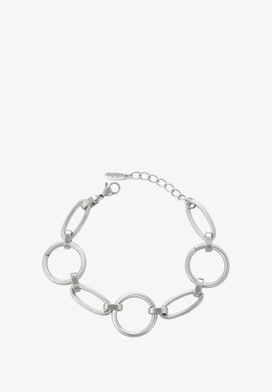 Hõbedane ketigael õhikutega ümarate ja ovaalsete avatud lingidega ning vähendatava ahelaga krabi kinnitusega.