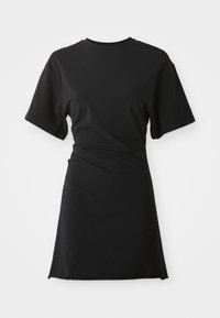 SHORT SLEEVED MINI DRESS - Shirt dress - black