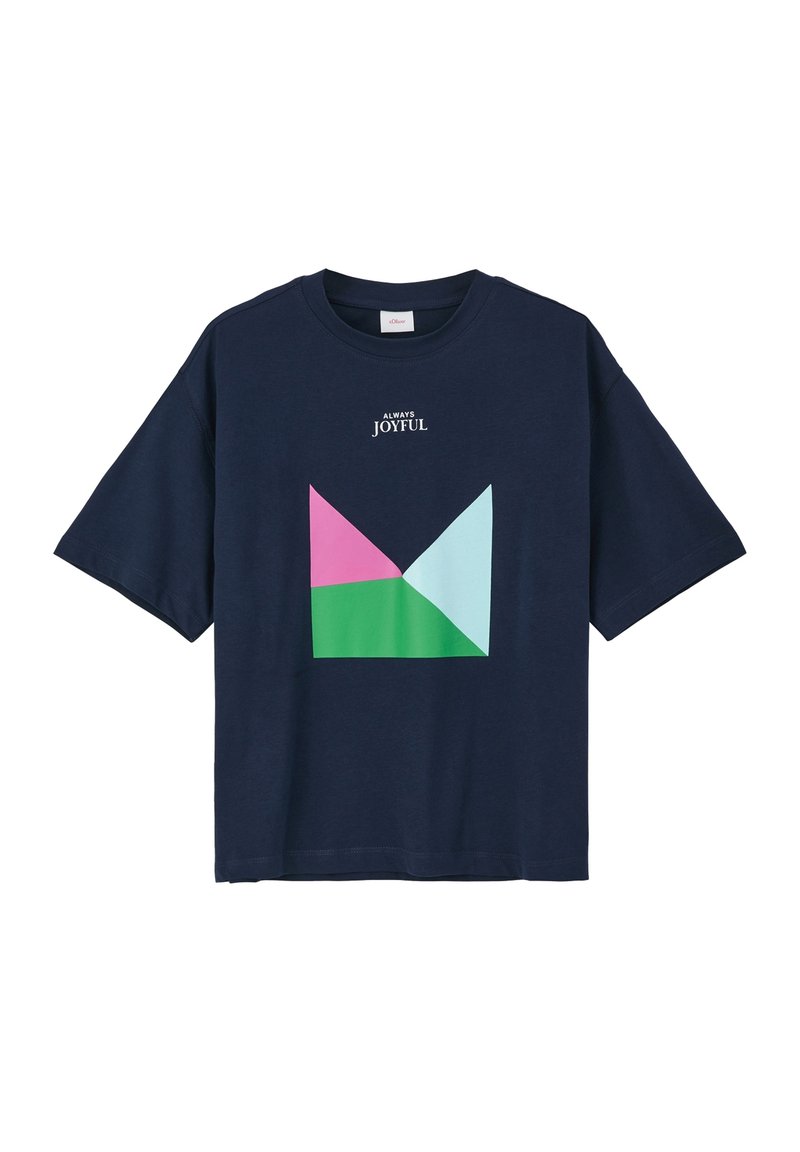 s.Oliver MIT FRONTPRINT - T-shirt print - navy