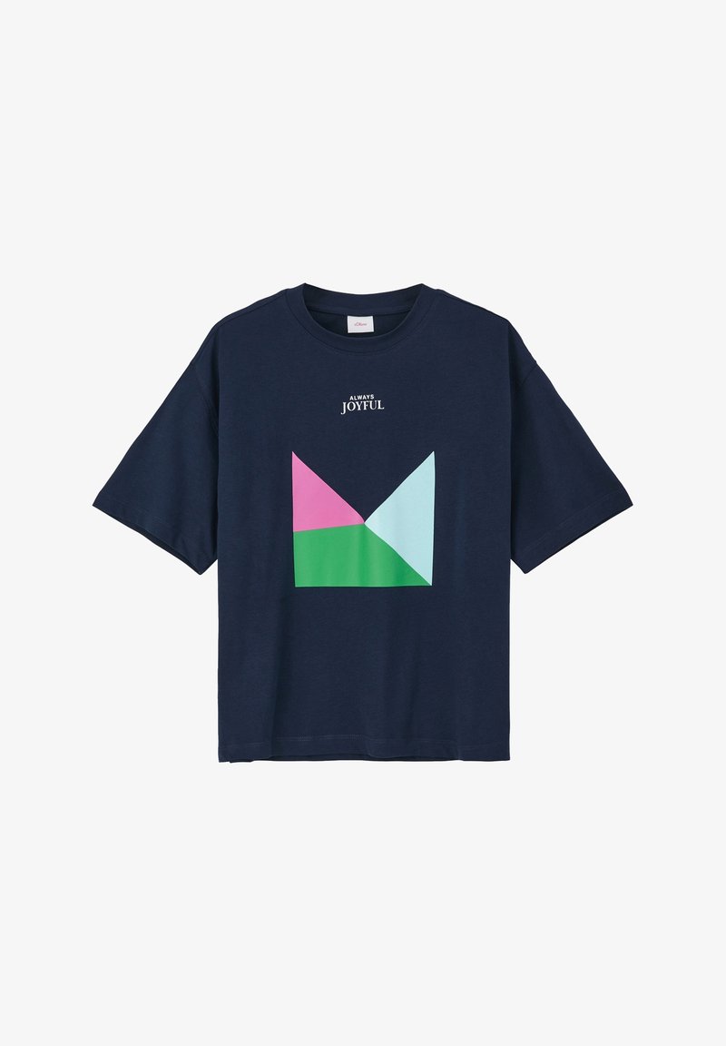 s.Oliver MIT FRONTPRINT - T-shirt print - navy