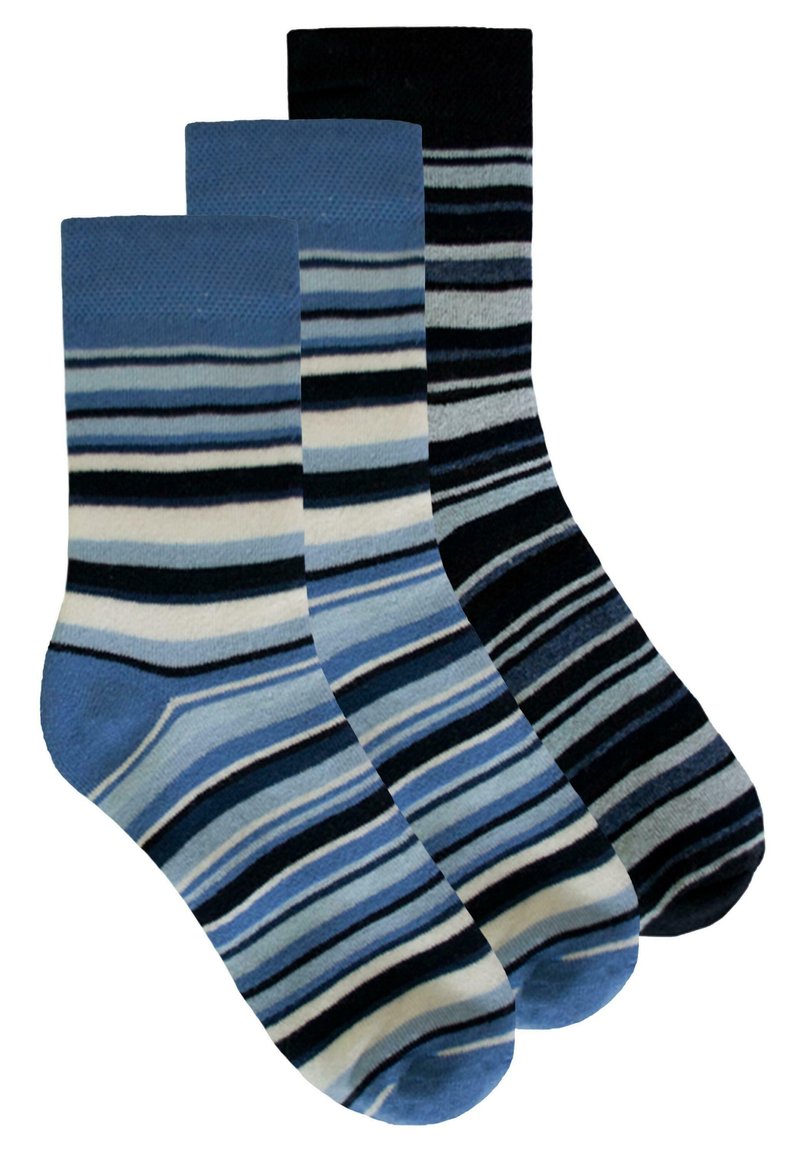 Normani RINGLET THERMAL SOCKS 3 PACK - Socken - blue black offwhite