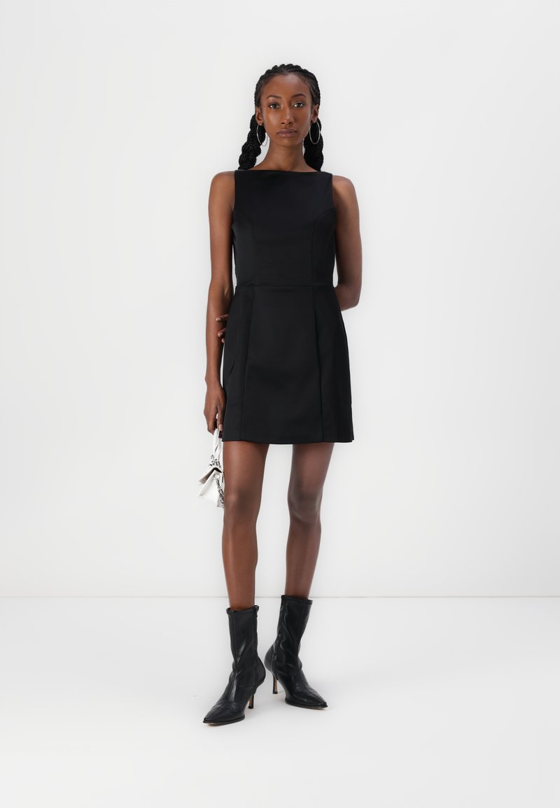 Abercrombie & Fitch High-Neck Satin Sculpt Mini Dress - Cocktail dress /  Party dress - black beauty/black - Zalando.ie