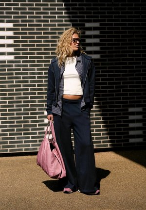 Self., REGULAR FIT - WIDE LEG JOGGERS - Trousers - teal blue