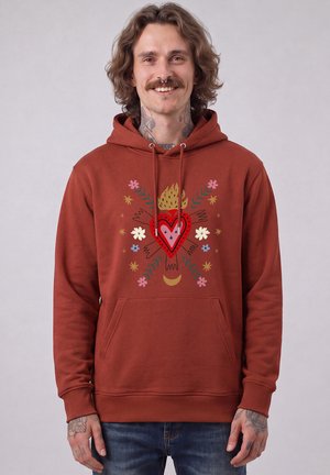 watapparel, LOVE AND FLEX UNISEX - Kapuzenpullover - earthy red