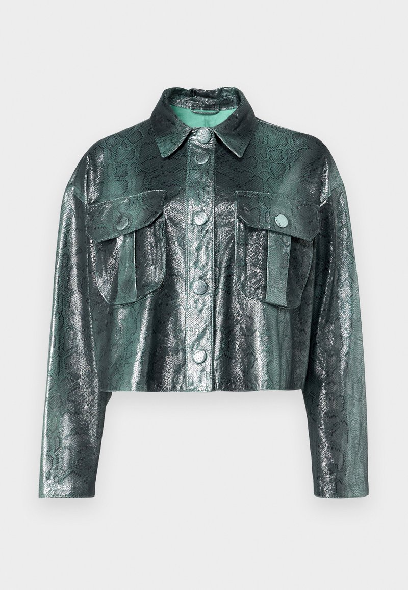 Emporio Armani Leren jas groen Emporio Armani Leren jas groen