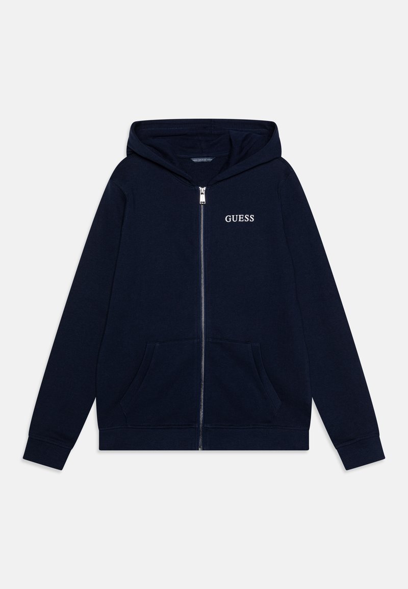 Guess - JUNIOR ZIP UP HOODED ACTIVE CORE - Športna jopa s kapuco na zadrgo - deck blue, Povečajte