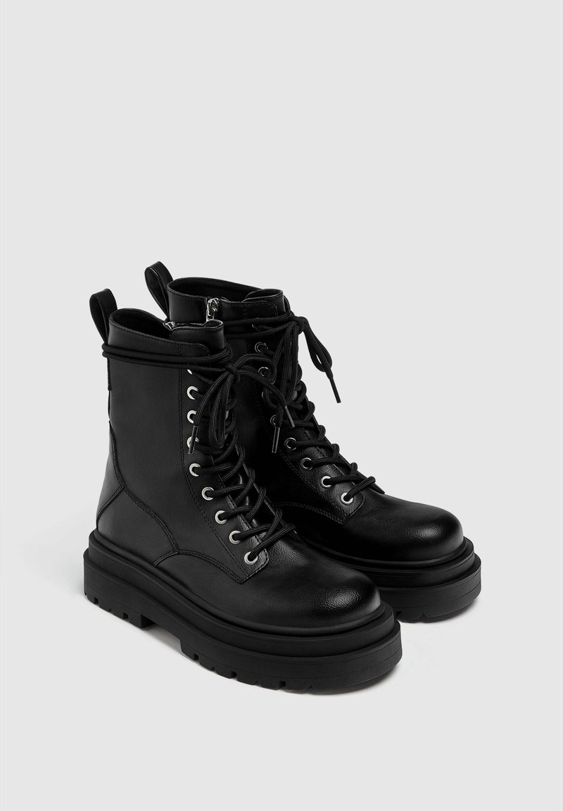 Damen Ankle Boots | PULL&BEAR Schnürstiefelette black/schwarz - WX64381 Damen Ankle Boots | PULL&BEAR Schnürstiefelette black/schwarz - WX64381