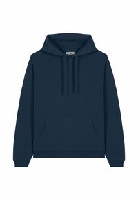 Felpa con cappuccio blu navy con tasca a marsupio frontale, cappuccio con coulisse, polsini a costine e etichetta interna al collo con scritta "MIRA PARIS".