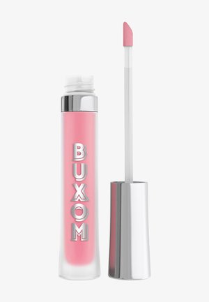 Buxom lipgloss in een doorzichtige tube met een roze tint. Voorzien van een zilverkleurige dop en een witte applicatorstift met een zachte, roze punt.