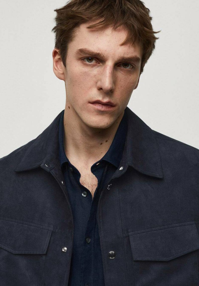 Mango Faux leather jacket - royal blue - Zalando.ie