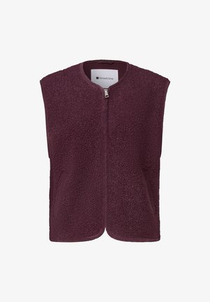 Street One, TEDDY-WESTE MIT ZIPPER UND CORDDETAILS - Veste sans manches - rustic rouge