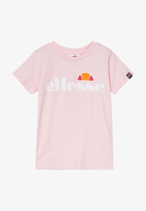 Roza majica s kratkimi rokavi iz bombaža s krožnim izrezom. Ima bel logotip z napisom "ellesse" in večbarven akcent nad njim.