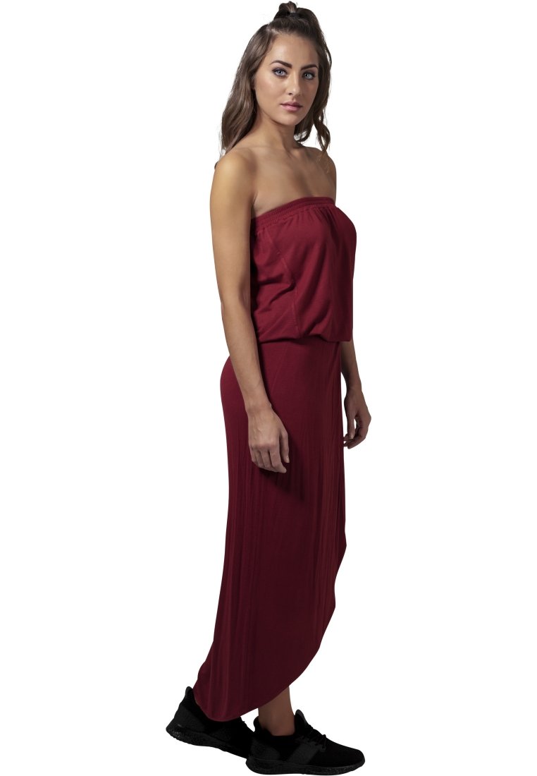 Urban Classics BANDEAU - Maxi dress - burgundy/bordeaux