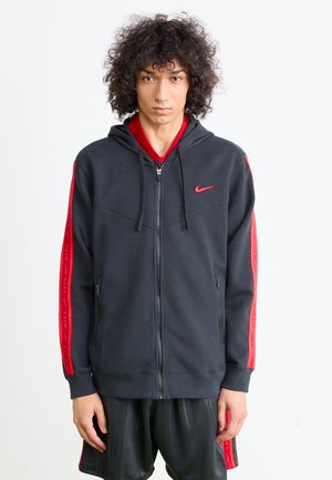 HOOD - Zip-up sweatshirt - black/lt crimson
