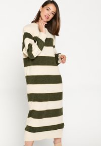 LolaLiza STRIPED - Abito in maglia - khaki med
