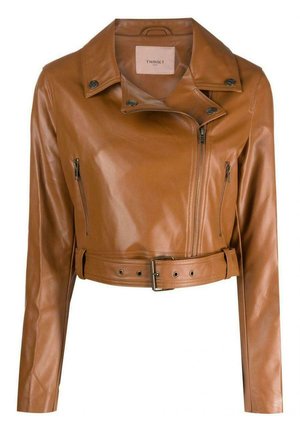 TWINSET Chaqueta de cuero sintético - camel
