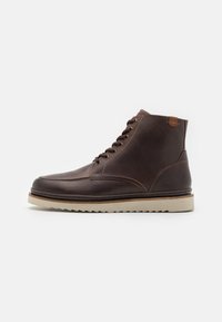Pier One LEATHER - Stivaletti stringati - dark brown